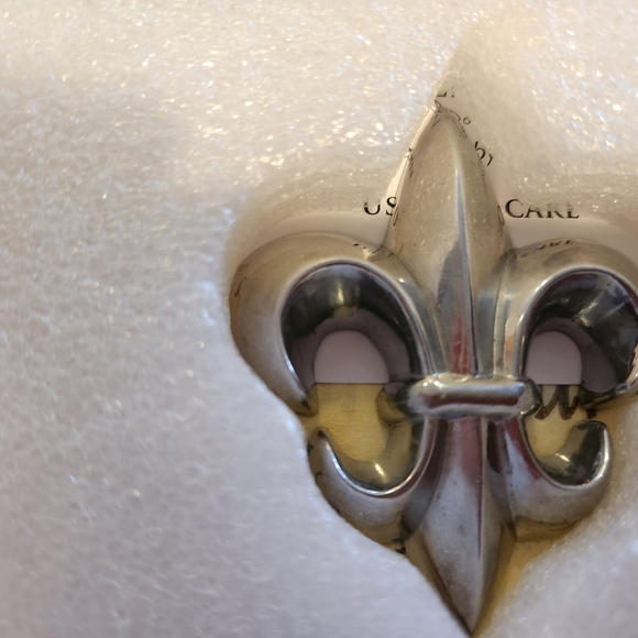 LENOX EveryDay Soiree Napkin Box Fleur de Lis w/ Weight Original Box & Paperwork - Picture 11 of 15